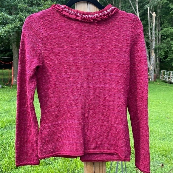 White House/Black Market Magenta Hook &‎ Eye Cardigan Sweater NWOT - Picture 5 of 6